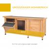 Wooden Rabbit Hutch 112x50x54 cm with Bitumen Roof and 2 Doors for Rabbits and Guinea Pigs