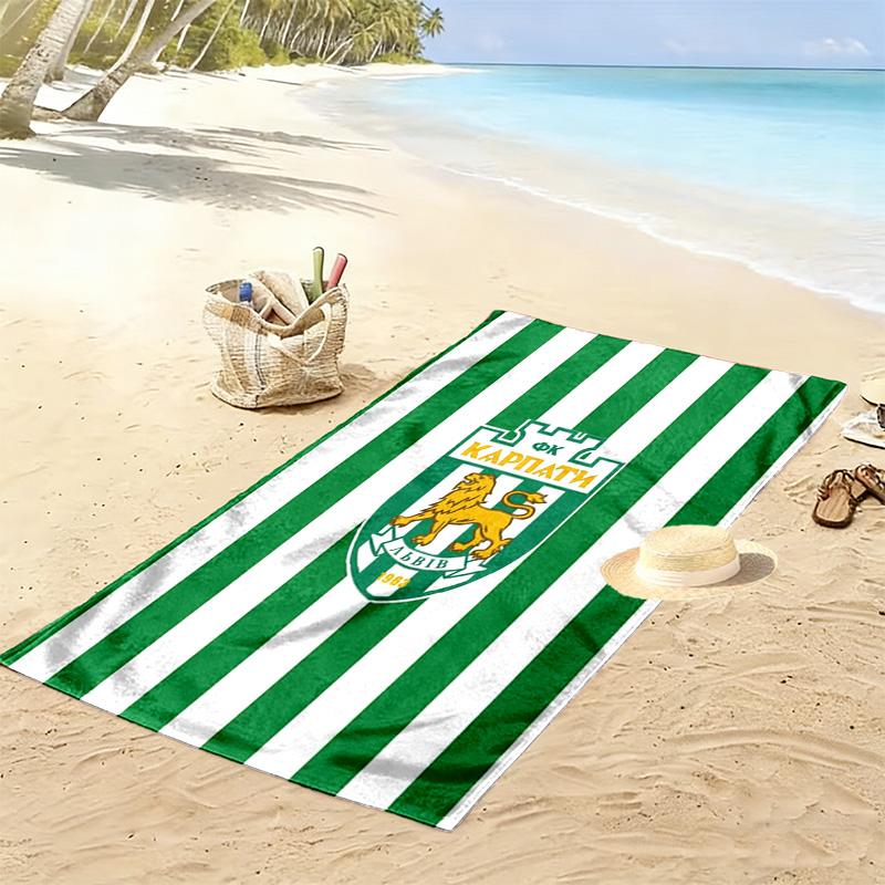 Karpaty Lviv Print Strandtuch, Großes Weiches Schnelltrocknendes Handtuch für Strand Camping Schwimmen