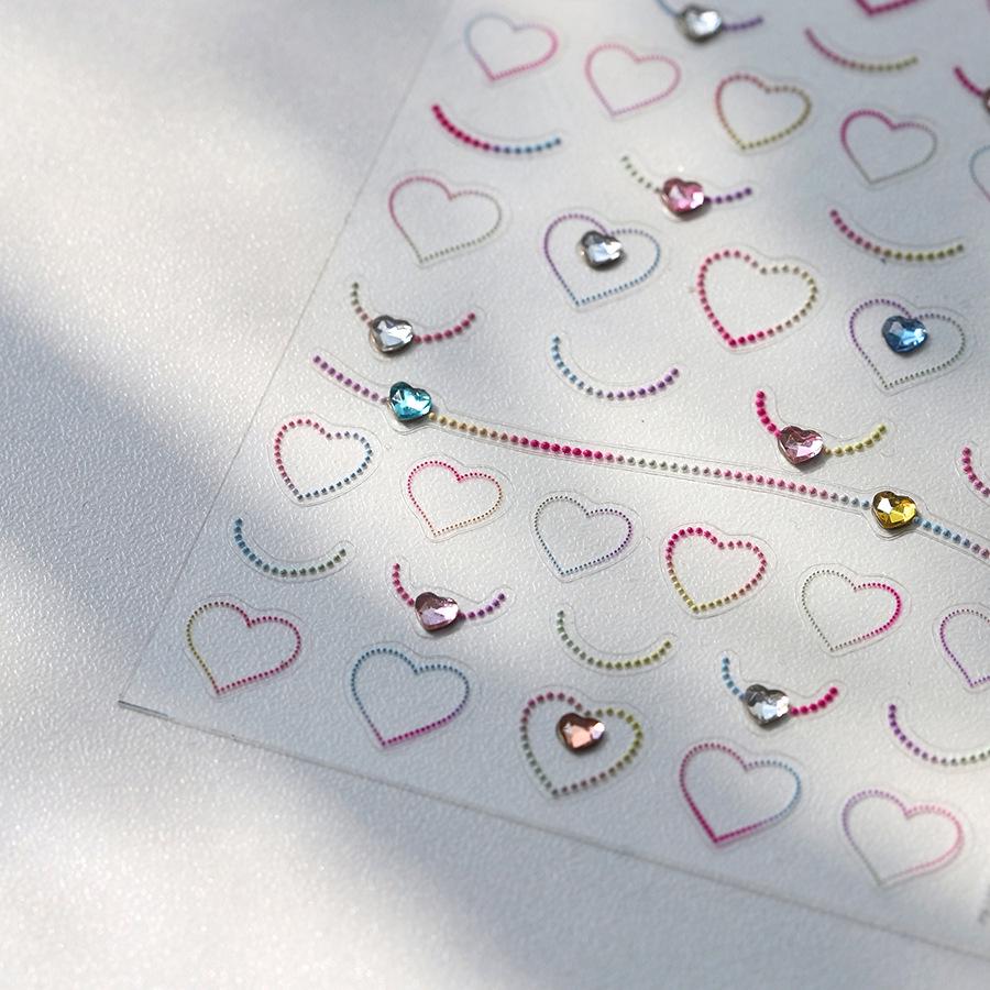 

Ferrite Heart Drill Nail Art Stickers - TL039