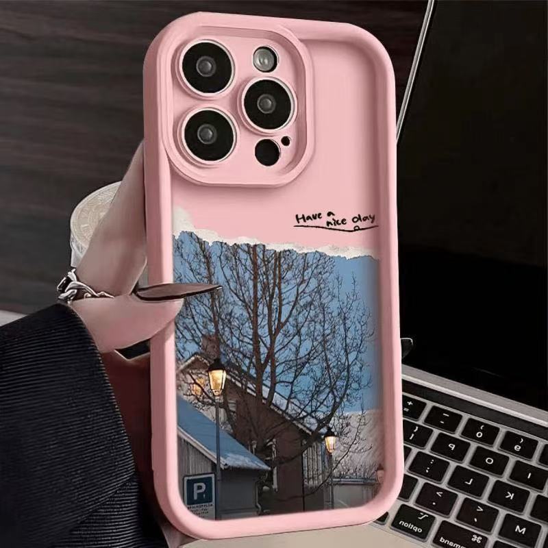 Retro Snow View Ancient City for iphone16pro mobile phone case Apple 15 Japan and Korea 14/13promax new 12