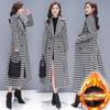 Compound, New Plaid Thickened Coat Women's Long Slim Temperament Fashion Thousand Bird Plaid Woolen Coat Tide