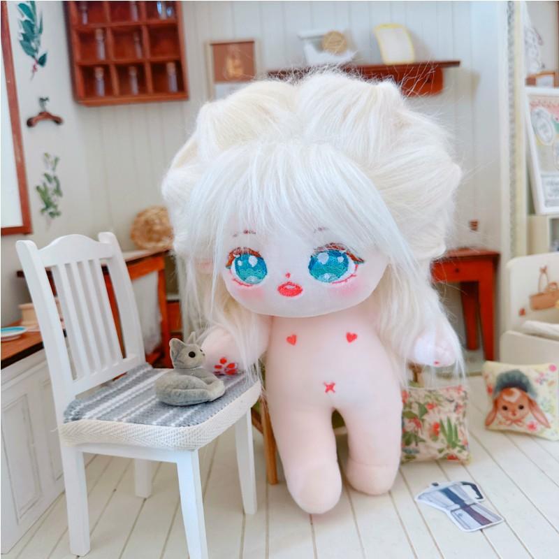 20cm Kawaii Plush Cotton Doll Idol Stuffed Super Star Figure Dolls No Attribute Curly Hair Crying Doll Can Change Clothes Gift