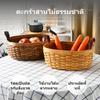Handwoven Woodchip Storage Basket, Decorative Fruit Oval Outdoor Dining Basket