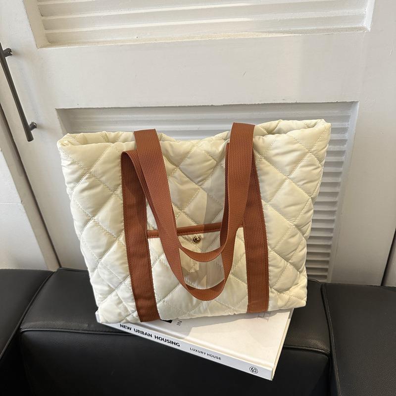 cotton clothes large bag women's rhombus down cotton light tote bag new large-capacity shoulder bag