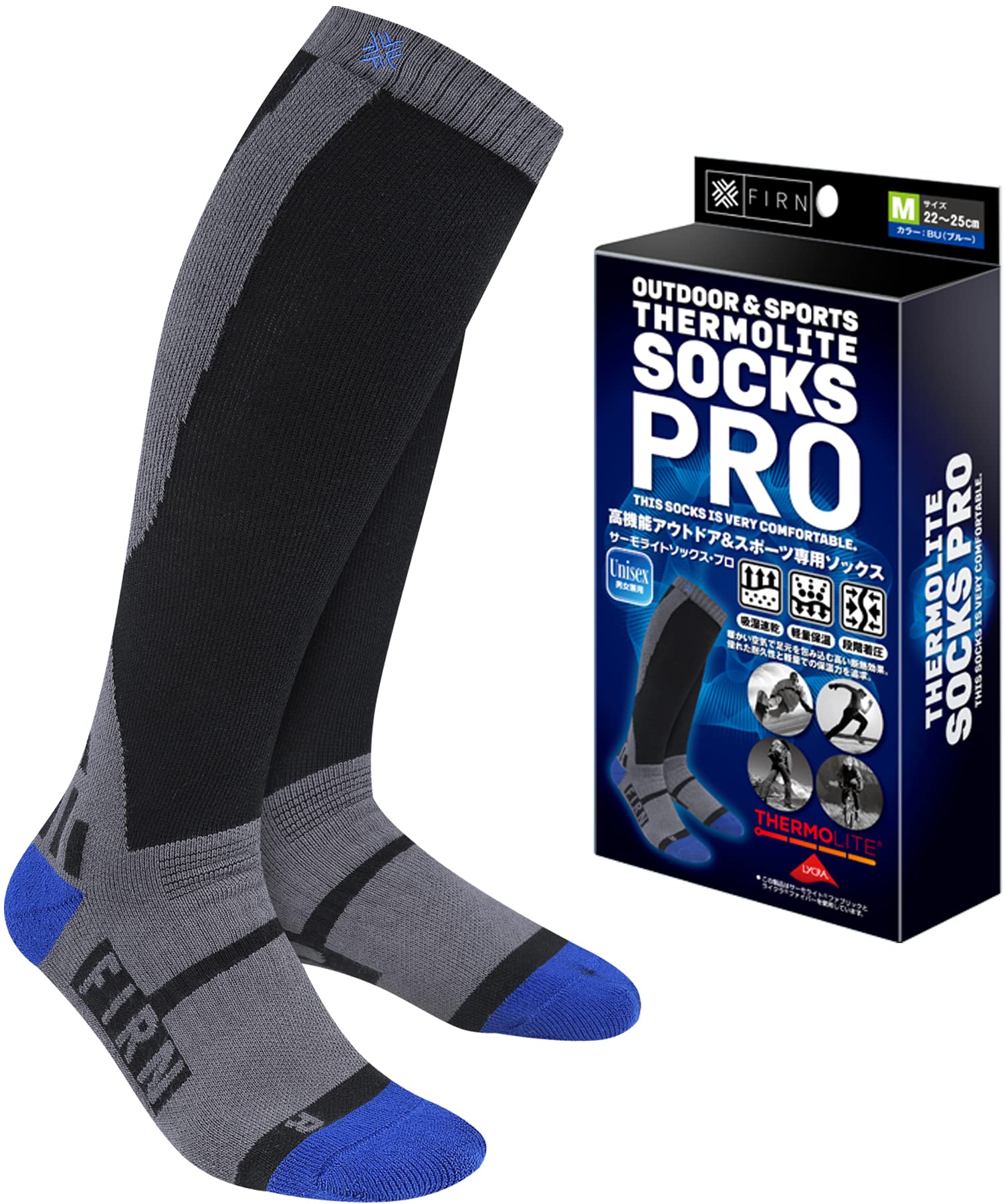 

Firun Thermolite Professional Сноуборд Лыжи Спорт на открытом воздухе Тепло Высокоградуированная компрессия Для Горной Влаги Быстрые Длинные Унисекс [FIRN] Носки,