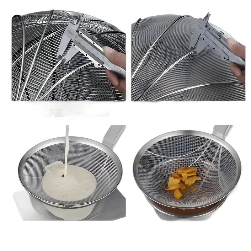 Chuangfa Commercial Stainless Steel Bamboo Handle Mesh Skimmer