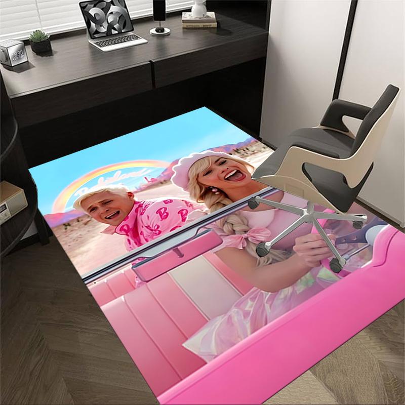 

1 шт. Розовый ковер Barbie, для декора дома и офиса, коврик под офисное кресло, праздничный подарок L1415 60cm by 90cm