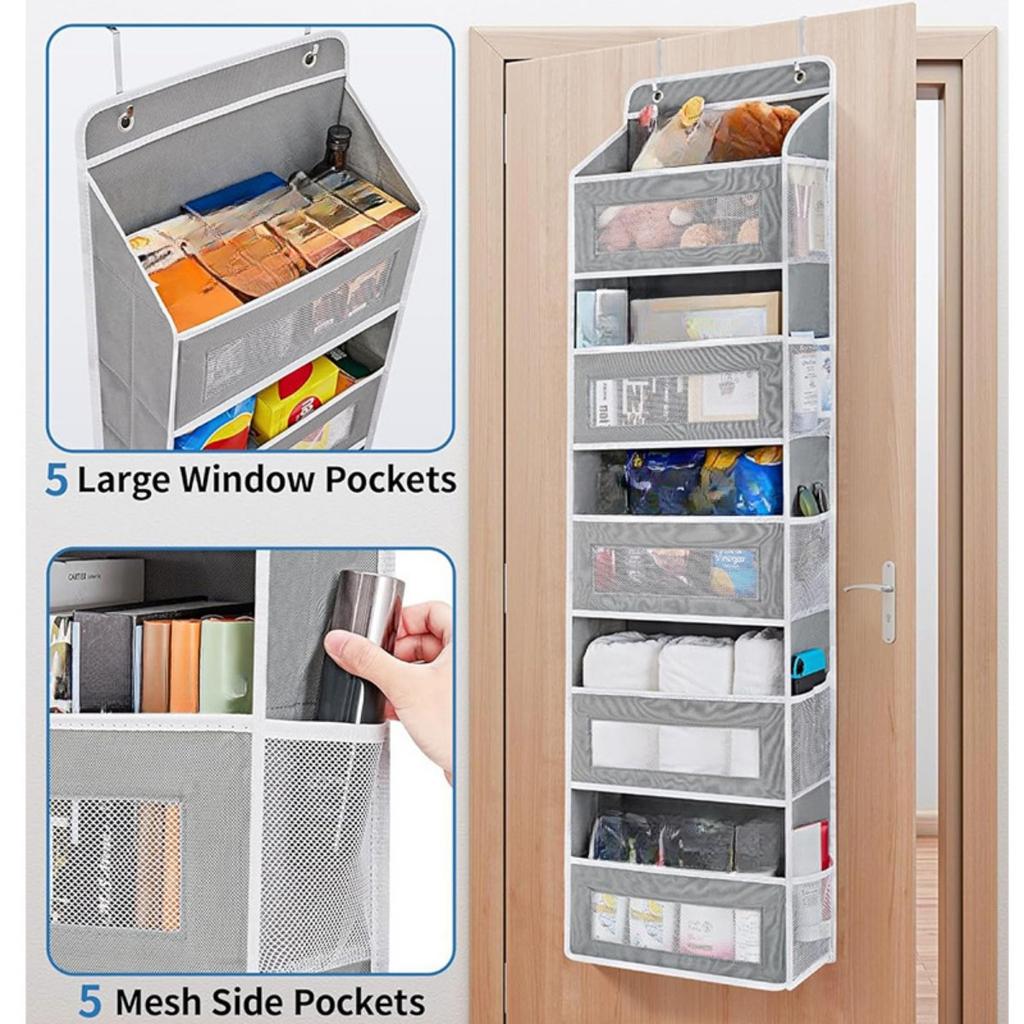 Five Layer Non-woven Fabric Door Storage Box Hanging Bag, Large Capacity Home Bedroom Hanging Storage Bag Hanging