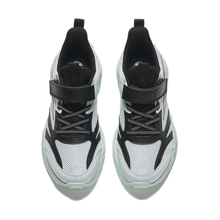 Anta Trendy Versatile Lightweight Shock Absorbing Breathable Low Top Kids Running Shoes Kids Sneaker Black Gray Green A12435522-3