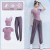 Women's Spring/Summer Yoga Suit Set - Short Sleeve Activewear for Outdoor Runs, Pilates, and Fitness Training
