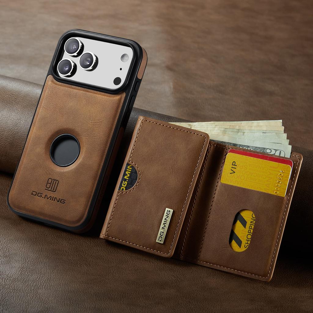 Leather Phone Case for iPhone 17 Pro Max 16E 17Air 16 Pro 15 Plus 14 13 12 11 Magnetic Detachable RFID Blocking Card Slot Wallet