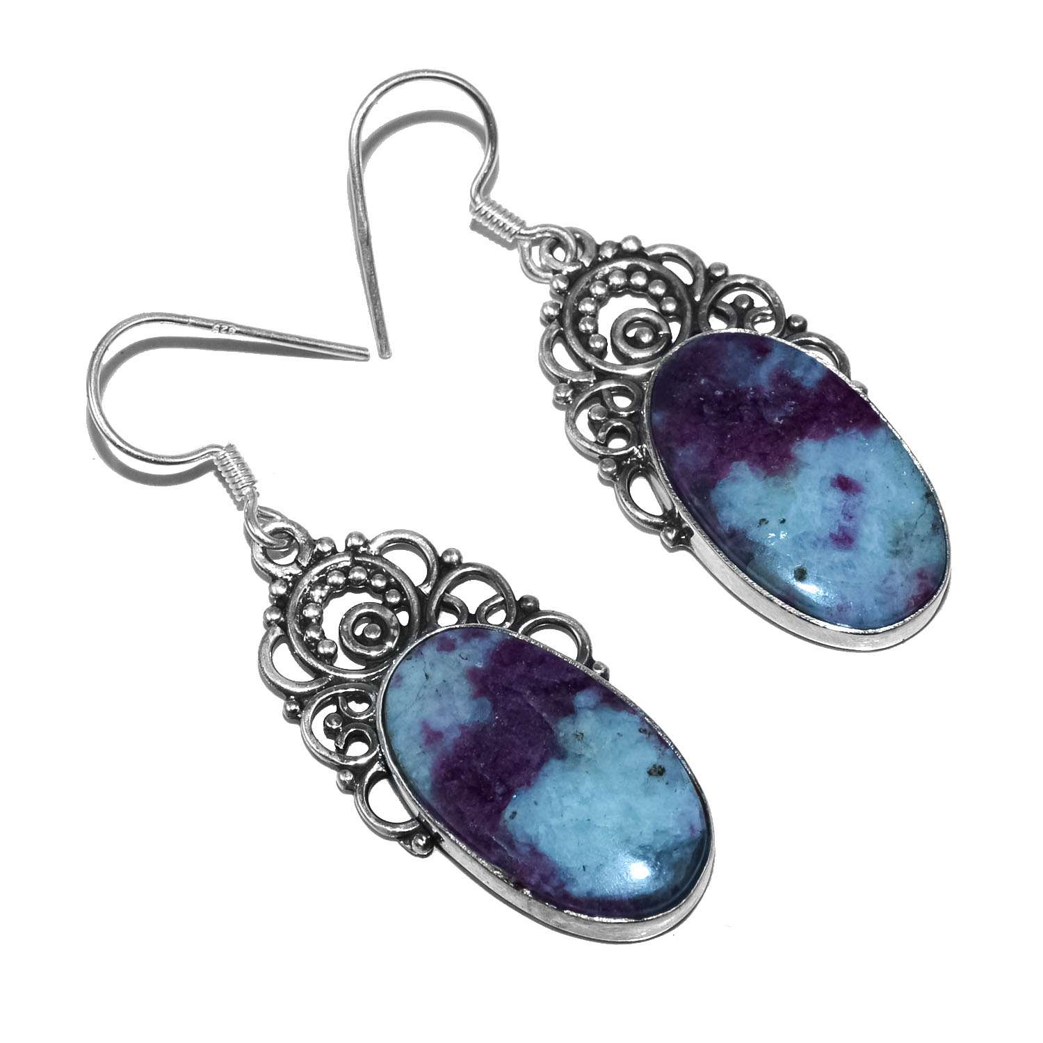 

Серьги с драгоценными камнями Thulite, твердое серебро 925 пробы, серьги ручной работы, ювелирные изделия, подарок для женщин и девочек E-1614