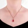 Exquisite Russian 585 Purple Gold Temperament Ins Cold Wind Color Gold Plated Rose Gold Fashion Water Drop Redstone Pendant