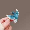 Exquisite Blue Hummingbird Brooch Retro Style Pin for Elegant Women Coat Suit