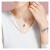 Pandora Heart of the Ocean Blue Sparkling Set 925 Silver Glass Synthetic Cubic Zirconia Necklace Women's Silver ZT0139