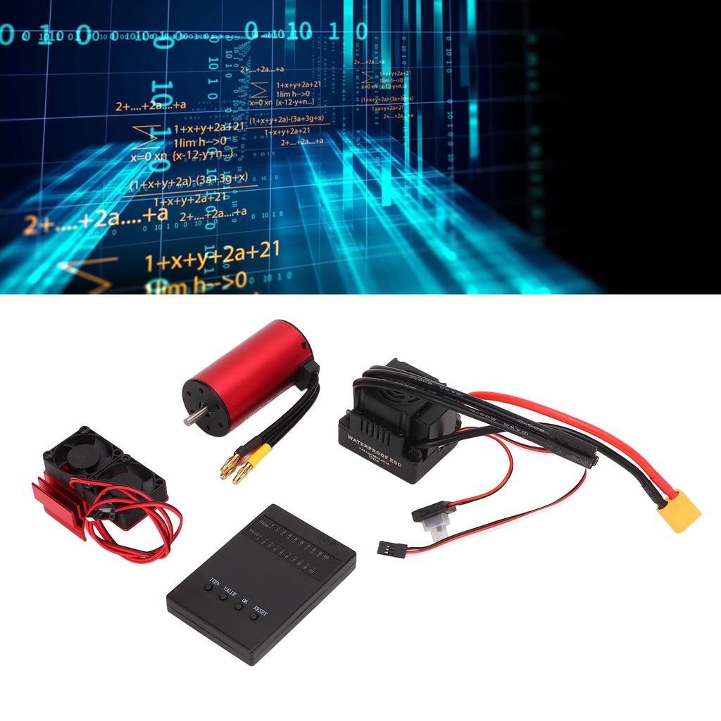 RC Brushless Motor Set S3670 2650KV Motor 120A ESC Radiator with Programming Card for Traxxas for HSP for HPI 1/8