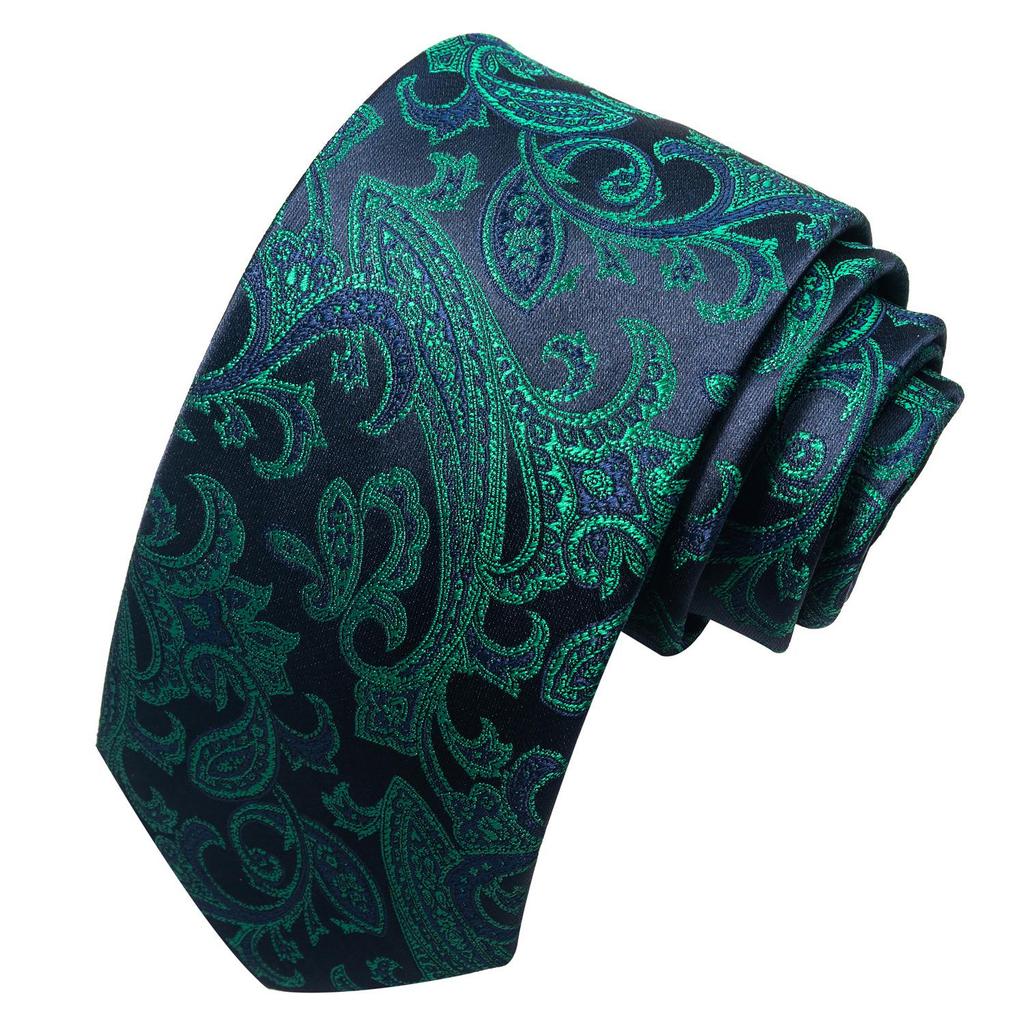 Spring/Summer Blue Series Men's Yarn-Dyed Jacquard Tie - British Style, Hand-Tied, Business Fashion