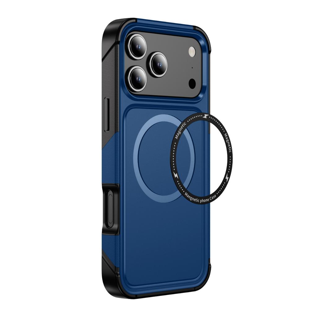 Mobile Phone Case Magnetic Four Corners Anti-fall Protective Case Frosted Anti-Scratch Wireless Charging Car Phone Case for Apple 17pm