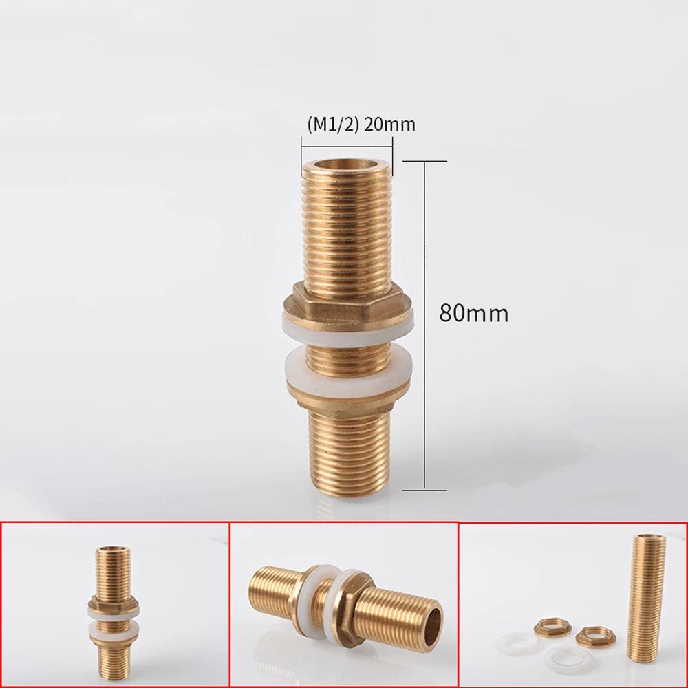 1/8" 1/4" 3/8" 1/2" 3/4" BSPP Male Full Thread Barrel Nipple Bulkhead Brass Connector Water Tank Fitting