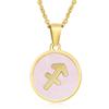 Elegant European & American Zodiac Pendant Necklace - Women's Gold Stainless Steel Constellation Charm