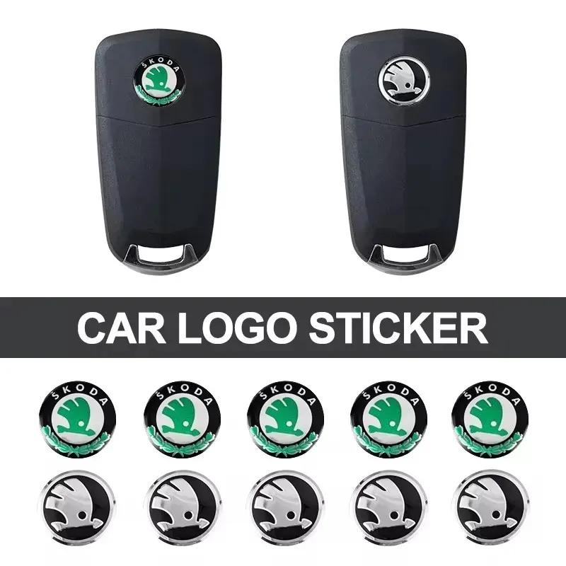 10mm Samolepka na dálkový klíč od auta Hliníkový znak Decal Pro Skoda Enyaq A7 Octavia Kodiaq Fabia Superb Rapid Kamiq Karoq Derivati Yeti