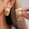 DIGADAGU Alloy Leopard Head Animal Stud Earrings New Simple Retro Earrings Women Party Zircon Accessories