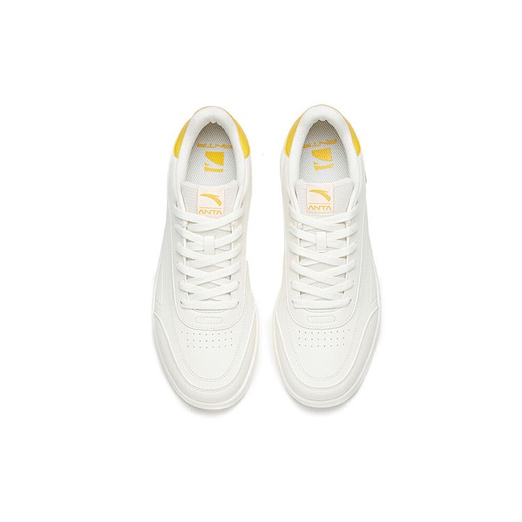 Anta Lifestyle Series Non-Slip Lightweight Shock Absorbing Low-Top Skate Shoes Men Sneakers White Gray 912038031R-4