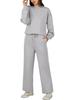 European-American Autumn/Winter Crew Neck Pullover & Long Pants Women's Fashion Set