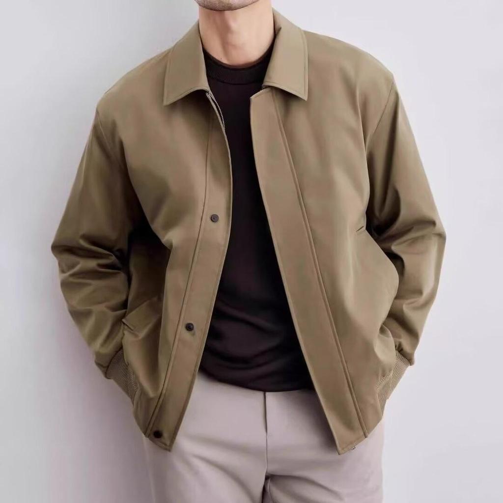 Men's Korean Style Lapel Jacket - Autumn/Winter Versatile Loose Coat