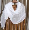 Spring And Autumn Thin Pure Linen Scarf Lace Design Pure White Scarf Ladies Summer Scarf Linen Outdoor Scarves
