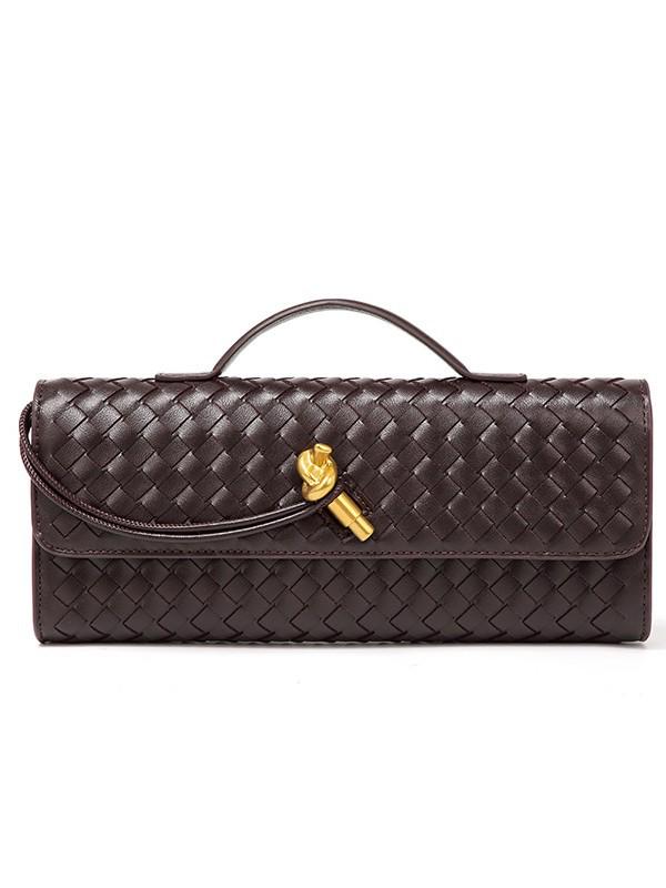 High-End Versatile Woven Baguette Crossbody Tote