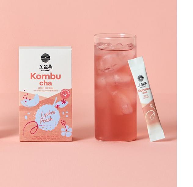 Osulloc Kombucha 3-Flavors Set – Calamango, Rich Peach, Apple Pine 10p Each – Korean Fermented Tea