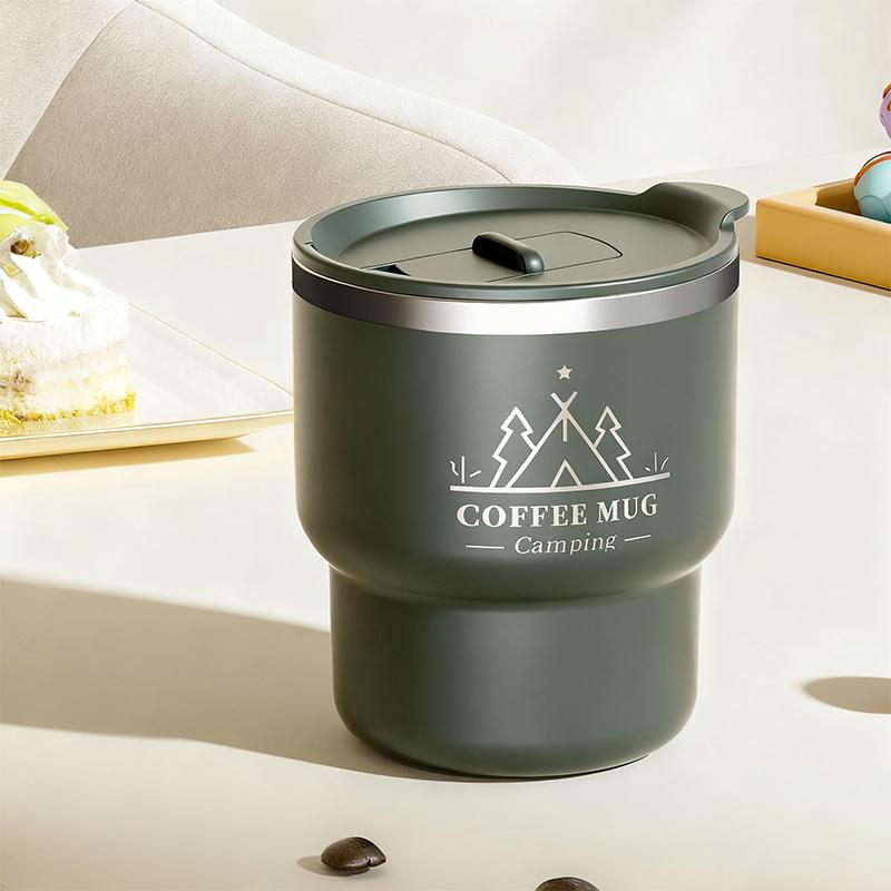 400ML Coffee Cup 304 Stainless Steel Double Layer Insulated Water Cup Office Milk Coffee Mug Outside Portable Sealed Tumbler