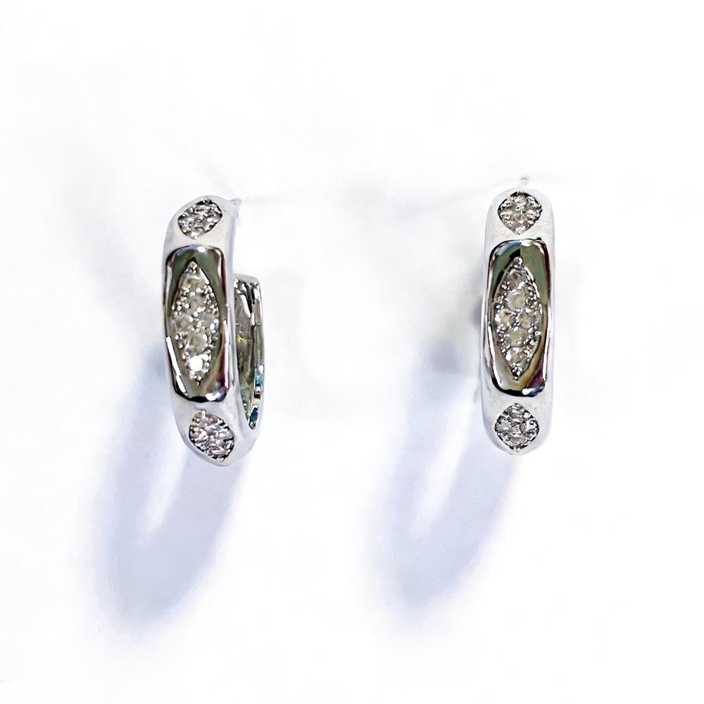European & American Luxury Zirconia Geometric C-shaped Oval Earrings for Women