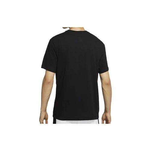Nike Herren Schwarzer Rundhals Pullover Basketball Print Kurzarm T-Shirt