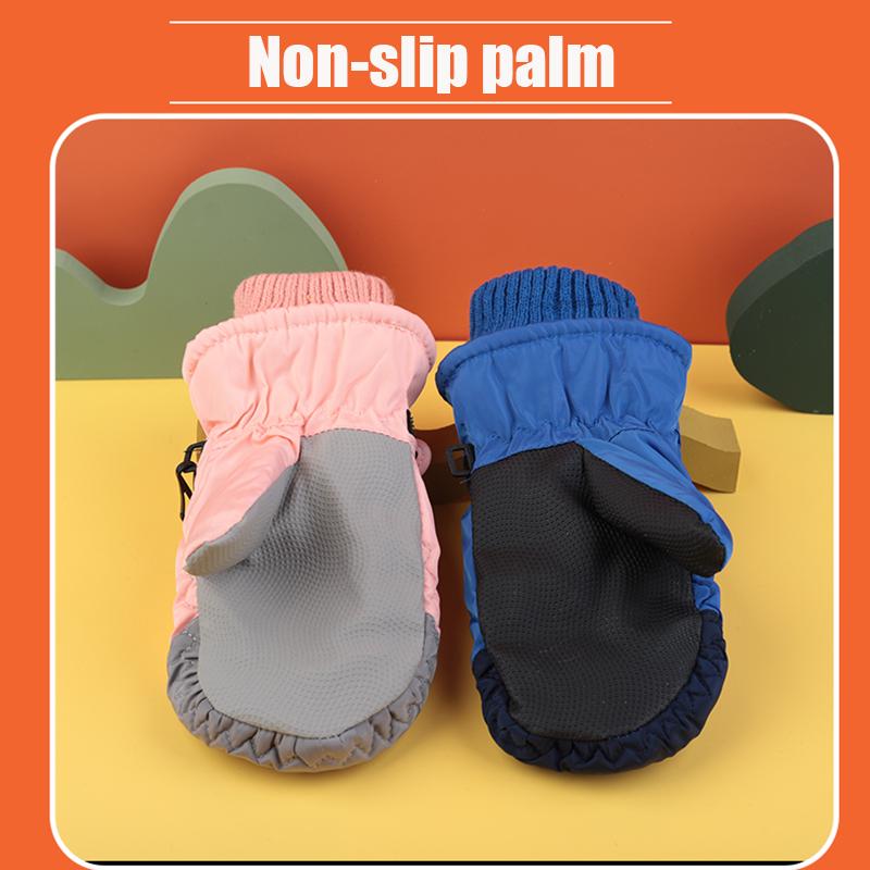 (2~8Years Old) Winter Children Waterproof Non-slip Thickness Warm Cartoon Skiing Snow Gloves