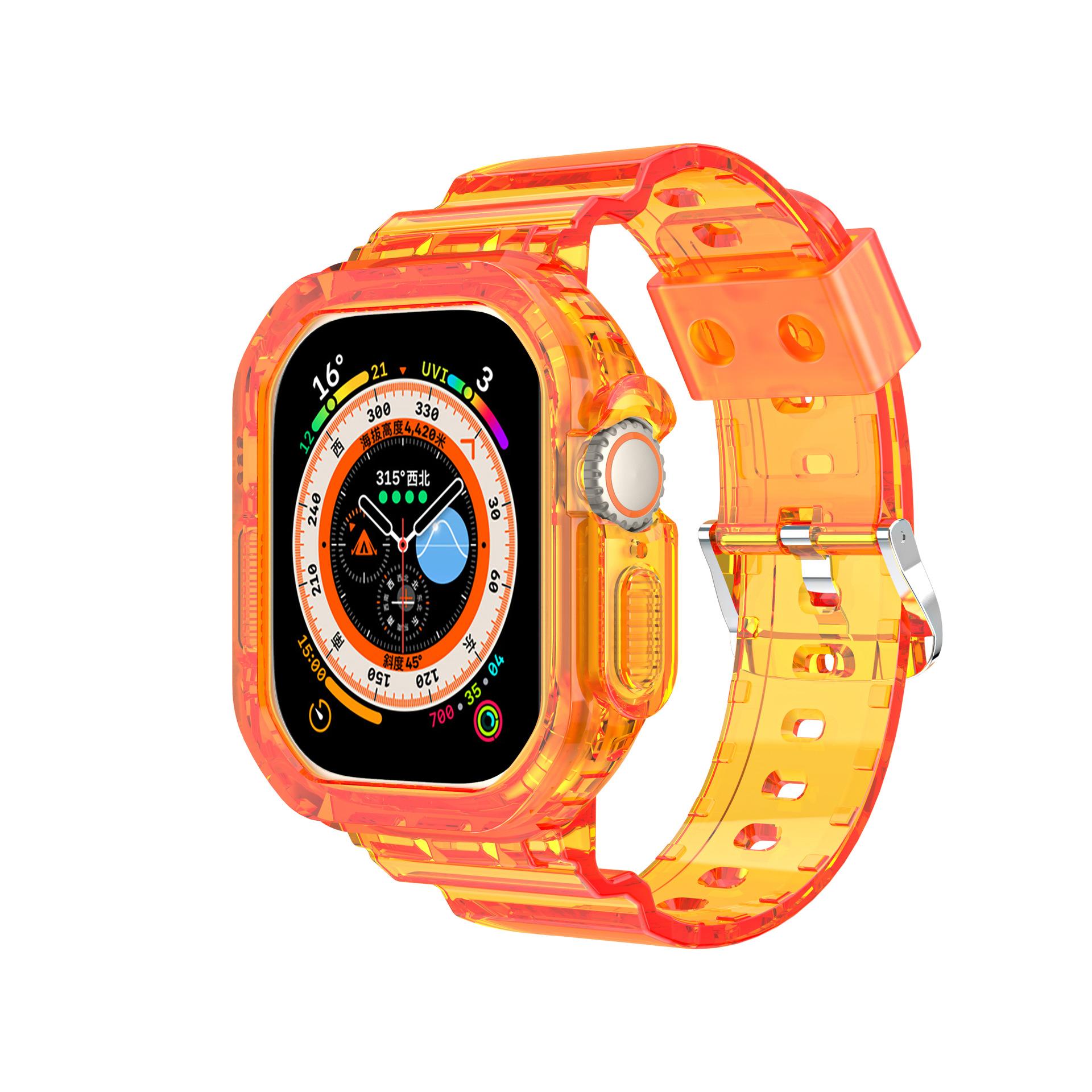 

Подходит для Apple Watch6789 поколения iwatch, прозрачный ледник, встроенный ремешок, ультра49, ремешок Apple 40/41mm