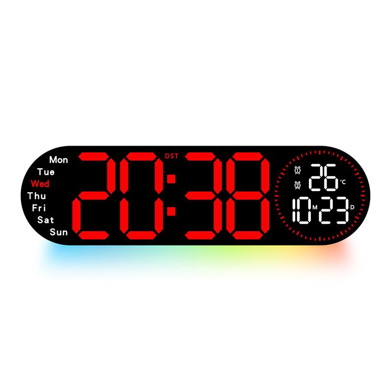 New Wall Clock Multi Function Clock Living Room Watch Large Screen Digital Double Alarm Clock Countdown