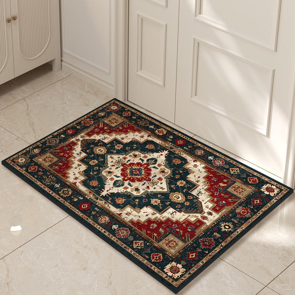 Retro Entrance Doormat Door Mat Outdoor Welcome Home Front Room Rugs Floor Foot Mat Hallway Carpet Anti Slip Washable