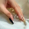 Korean Style Star Moon Opening Rings Rhinestone Crescent Moon Ring Personality Couple Ring  Couple