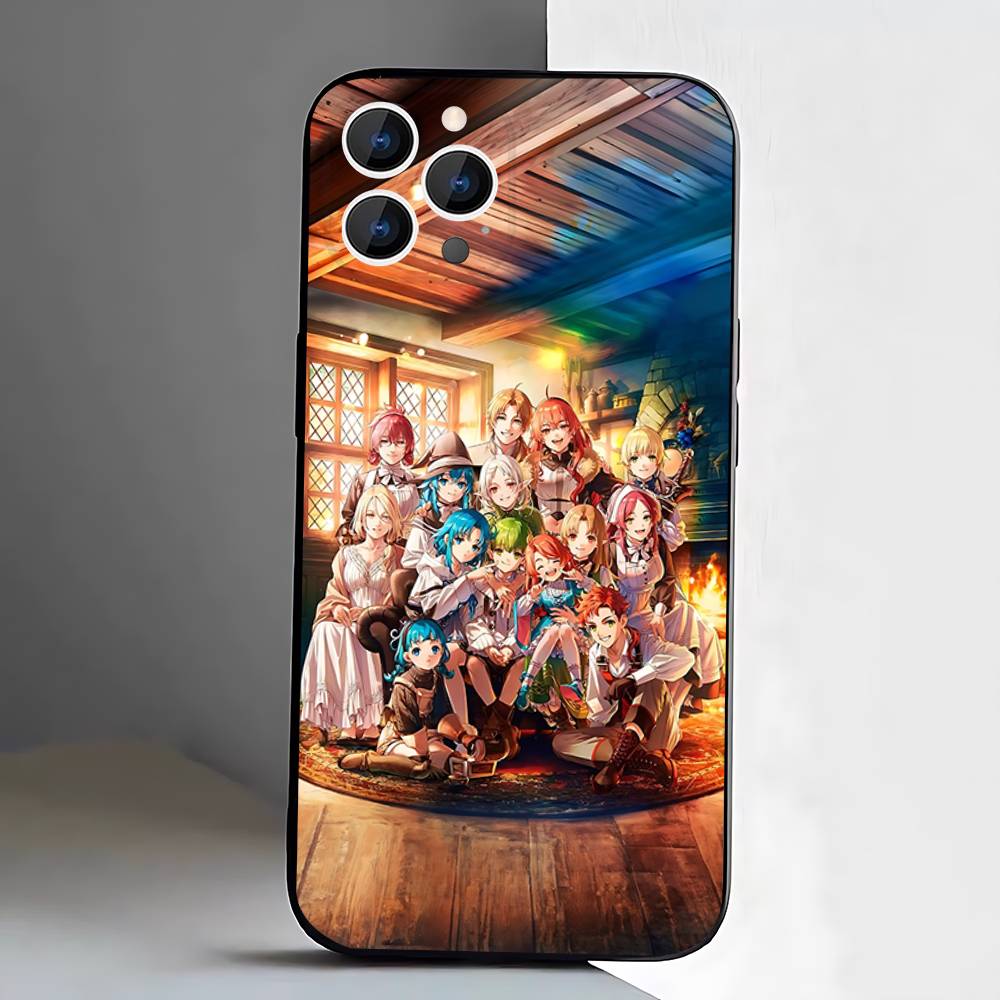 Custodia per Telefono Mushoku Tensei Jobless Reincarnation Per iPhone 17,16,15,14,13,12,11,Pro,XS,Max,XR,Plus,E,SE4,Mini Cover Morbida Nera