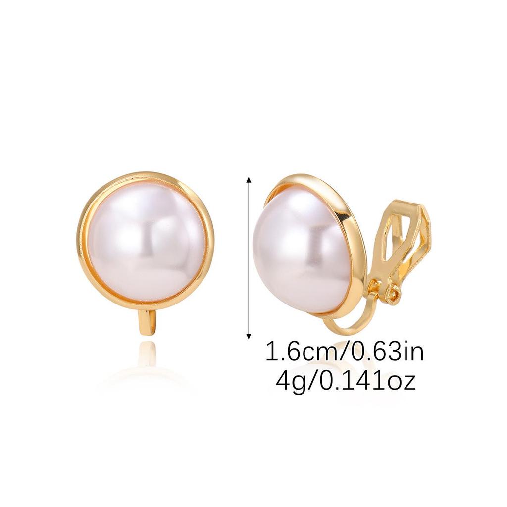 Retro Pearl Metal Ear Clips: High-End, No-Piercing Earrings