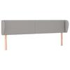 Tête de lit - Avec oreilles - Gris clair - 183 x 23 x 78/88 cm - Hauteur réglable