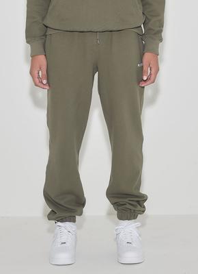 MITTA Heavy Terry Logo Jogger Training Pants - Khaki