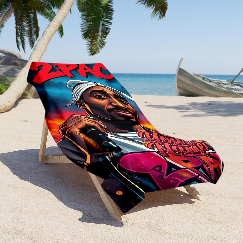2pac Personalized Name Beach Towel Super Soft Microfiber Quickdry Fabric Portable for SwimmingBeachCamping Travel Beach AccessoriesGym