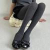 Women Hollowed Plaids Pattern Stockings Cotton Pantyhose Solid Color Winter Opaque Tights Bottoming Leggings Hosiery