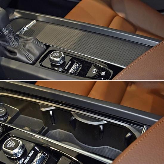 Console Roller Blind Cover Black Cup Holder Sliding Lid for Volvo S60 V60 19-25
