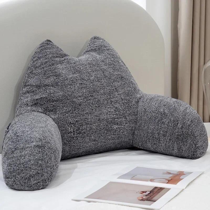 Solid Color Simple Plush Backrest Can Be Disassembled and Washed Home Sofa Protect The Waist Soft Cushion Large Size Pillow 65x40cm серый 8400₽