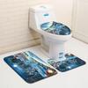 Christmas Bathroom Floor Mat Toilet Three-Piece Set