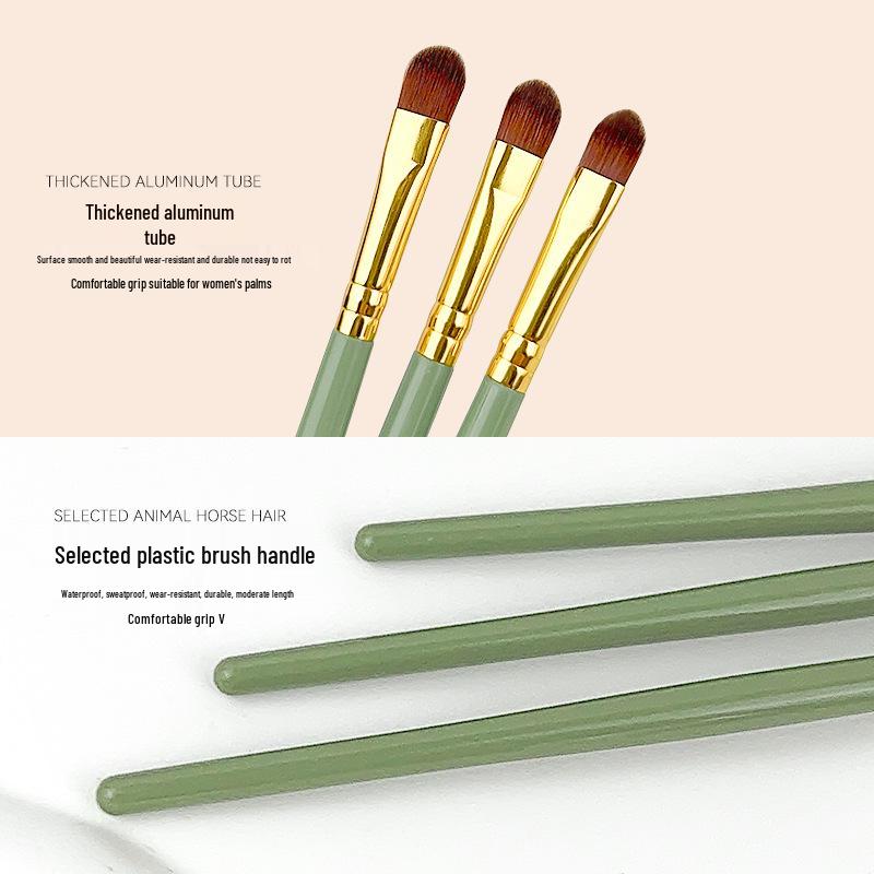 Mini Flat Head Detail Eyeshadow & Highlight Brush Set with Cangzhou Animal Hair
